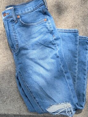 Madewell The Perfect Vintage Crop Jean Knee Distressing